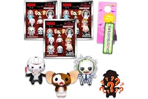 WARNER BROS PICTURES Horror Movie Plush Blind Bags Set - Bundle with 3 Mini Plush Toys Featuring Beetlejuice, Friday The 13th, Annabelle, Gremlins, More Plus Stickers for Teens, Adults | Horror Blind Bags