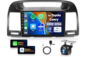 2+64G for Toyota Camry 2000-2006Car Radio Wireless Carplay/Android Auto,Android Car Stereo 9 Inch Touch Screen GPS WiFi DSP B