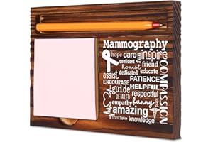 TRCENDE Thank You Mammographic Technologist Mammography Tech Gift, Mammo Tech Graduation Idea Radiology Technologist Gift,Birthday Christmas Gift for Mammo Tech, Retro Self-Stick Note Pad Holders XB470