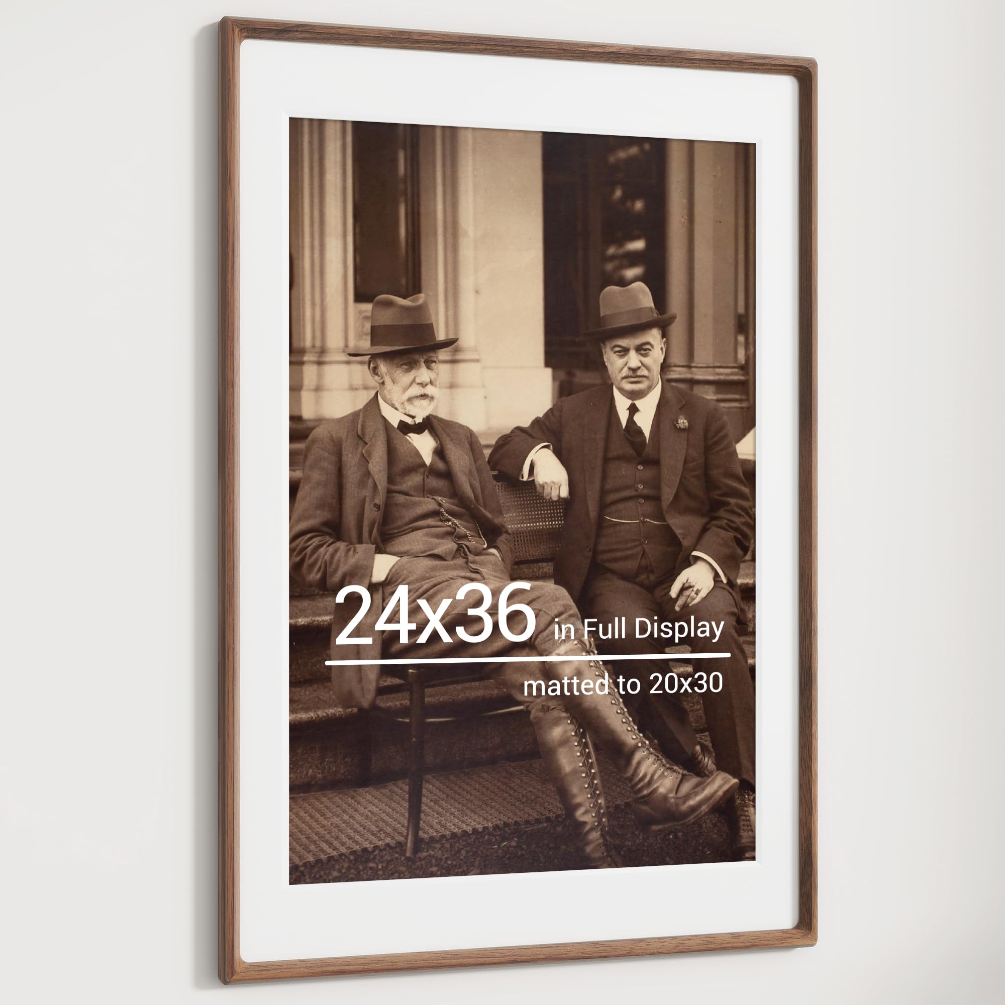 Photo 1 of **FRAME IS DAMAGED**
Heimlove 24x36 Picture Frames Natural Walnut,Original Wood Hand Make Crafted Poster Frame with Mat to 20x30 Graduation Picture Display,Family Picture,Wedding Picture,Photo,Document Wall Decoration