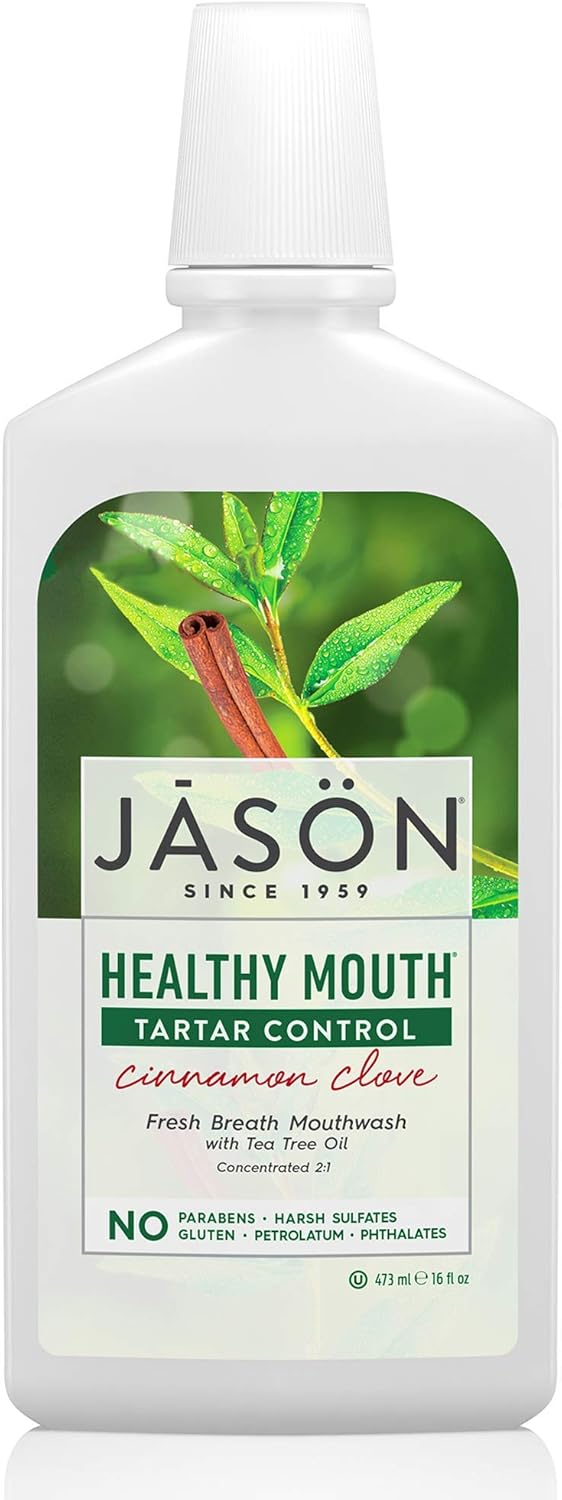 JASON Healthy Mouth Cinnamon Clove Tartar Control Mouthwash, 16 oz Bottle : Jason Cinnamon Clove : Beauty