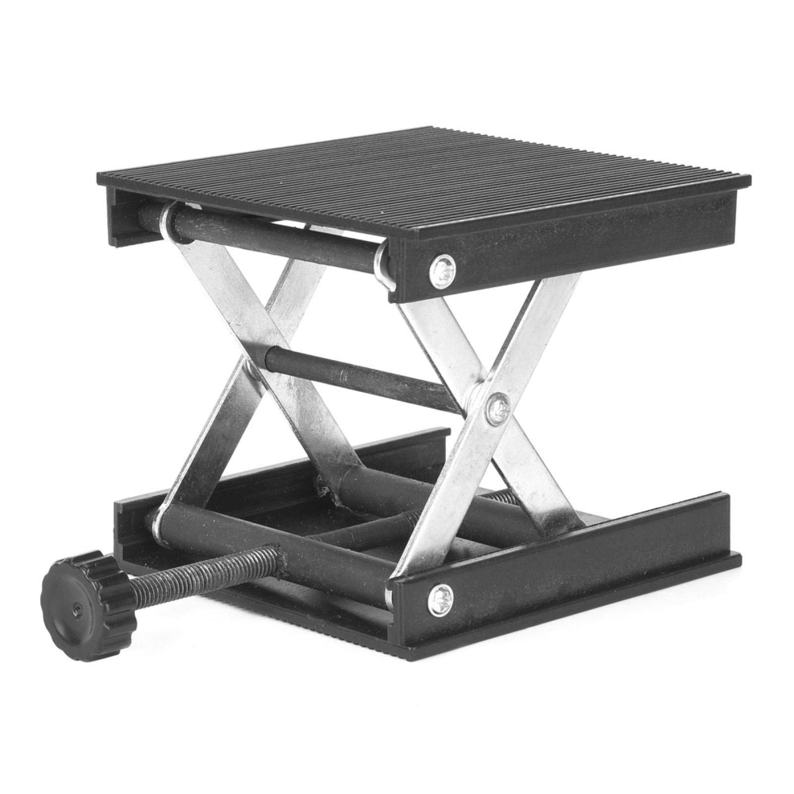 Tyenaza Scientific Lab Jack, 90 x 90mm Black Metal Lab Lifting Table Platform Stand Rack for Chemistry Laboratory