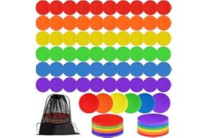 ZIECE 60 Pcs Poly Spot Markers Non-Slip Rubber Floor Dots for Gym, Flat Cones Agility Markers Poly Dots for Gym Floor Spot Markers for Sports Soccer Basketball Speed Agility Training Dance Classroom