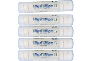 WYSI Multi-Pack To Go Travel Tube, 22x22cm Expandable Wipes, Biodegradable, Just Add Water - 5 Tubes with 12 Compressed Table