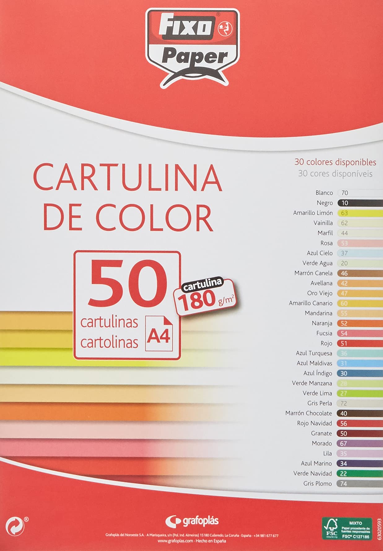 Fixo 11110370 - Pack of 50 A4 White Cardboard