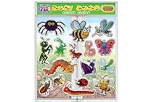 Bugs & Insects Gel Window Clings for Kids - Window Stickers for Toddlers, Gel Clings Window Decals Kids Jelly Butterfly Bees Reusable Sticker - Home Car Plane Airplane Activities (Jesplay USA)