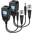 VIMVIP HD-CVI/TVI/AHD Passive Video Balun with Power Connector and RJ45 CAT5 Data Transmitter 1 Pair