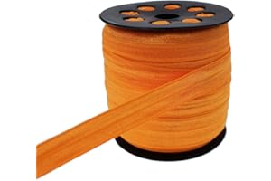JESEP Orange Fold Over Elastic 5/8 inch 15mm Elastic Bands for Sewing 40 Yards Wide Elastic Headbands Stretchy Ribbon for Crafts-Elastic Straps Trim for Girls Hair Ties-Bow-DIY Projects-Clothes