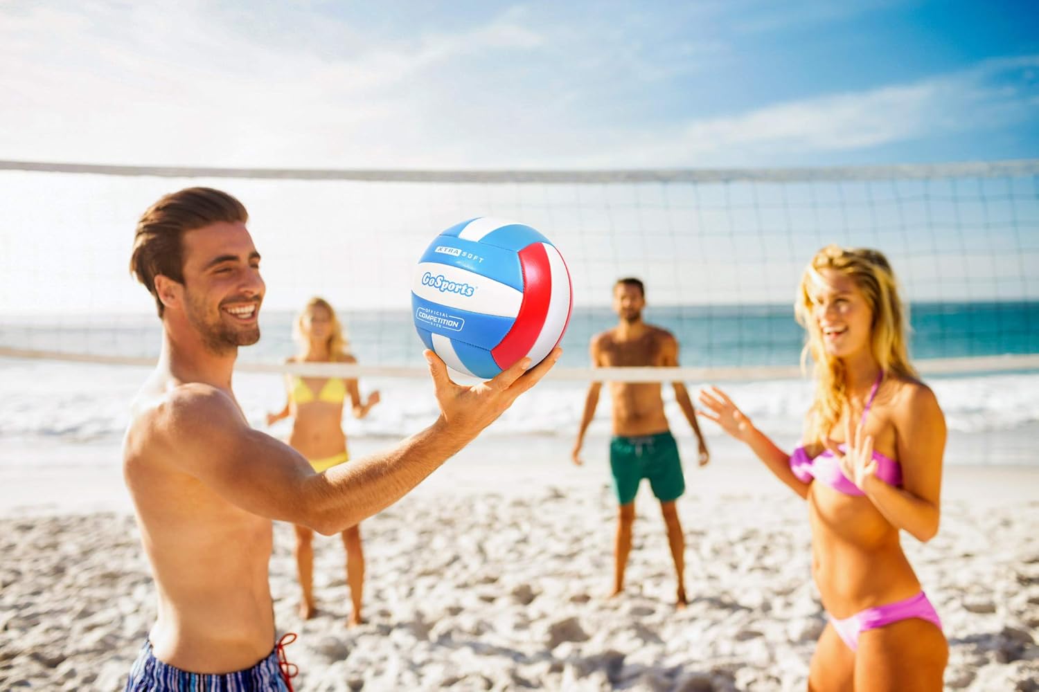 GoSports Soft Touch Recreational Volleyball | Regulation Size for Indoor or Outdoor Play | Includes Ball Pump - Choose Between Single or 6 Pack, Six Pack : Sports & Outdoors