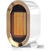 QQT 1200W Ceramic Space Heater, White | Portable, Quiet, Fast Heating, Tip-Over, 2 Heat Modes,Flame-Retardant ABS,Overheat Auto-Shutoff,Hidden Handle,Lightweight