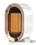 QQT Space heater,Corded Portable PTC Ceramic Space Heater for Indoor Use,Quiet Desk Heater for Office,Energy-Saving Bathroom Heater,Tipping and Overheating Protection,Dumping Shutdown,White