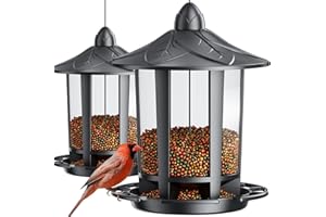 Birdream 2 Pack Bird Feeders for Outdoor Hanging, Classic Castle Design Fun Assembly Bird Feeder, Attracting Wild Birds Cardinals Goldfinches Chickadees Finches Sparrows