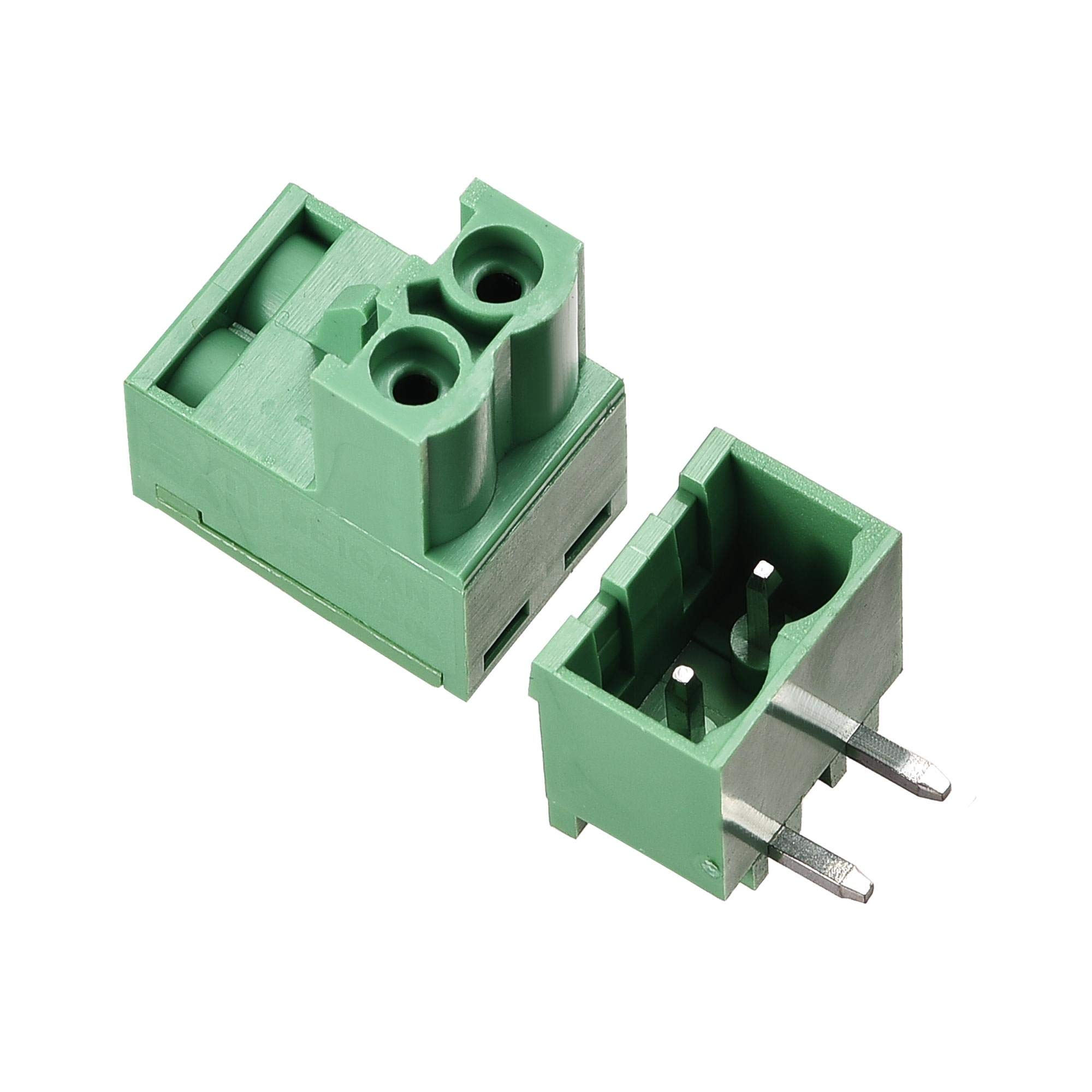 sourcing map 2-Pin 5.08mm Pitch Right Angle PCB Screw Terminal Block Connector 20 Sets