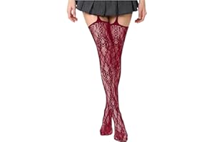 SweatyRocks Women's Sheer Lace Garter Belt Stockings Sexy Suspender Pantyhose Tights