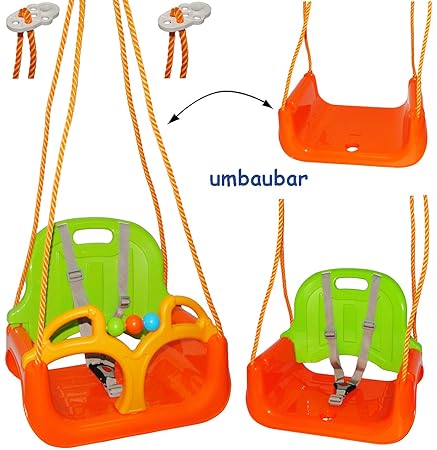 3 in 1 : Babyschaukel Gitterschaukel - Schaukel für Kinder - Innen und Außen / Garten - für Baby´s Kinder aus Kunststoff / Pl