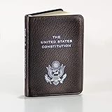 United States Constitution, Pocket Size, Genuine Leather, Embossed American Eagle, 2-3/4" X 3-3/4", Black