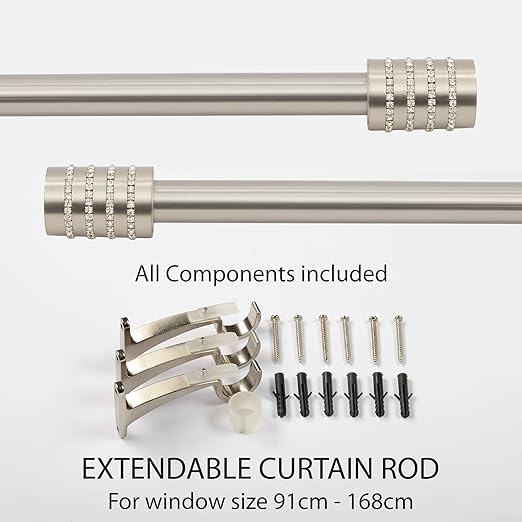 Amazon Com Deco Window 1 Inch Adjustable Satin Silver Curtain Rod