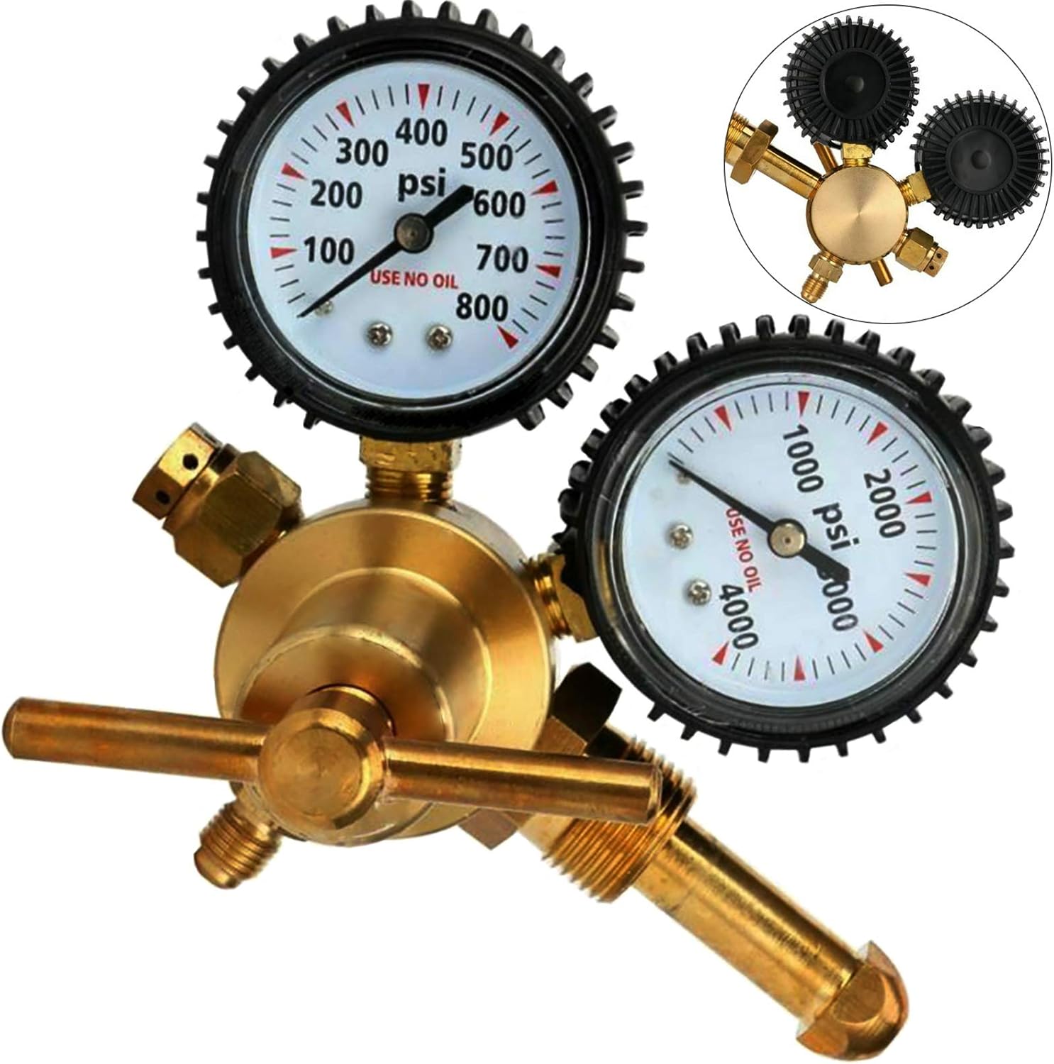 Nitrogen Regulator 0600PSI CGA580 Inlet, 1/4Inch Male Flare Outlet