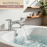 Hapilife Bath Tap Waterfall Mixer Chrome 2 Holes Deck Mounted Mono view 2