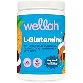 Wellah L-Glutamine Powder (Blue Hawaii) 50 Servings | 5g L-Glutamine Per Serving, Sweetened with Stevia