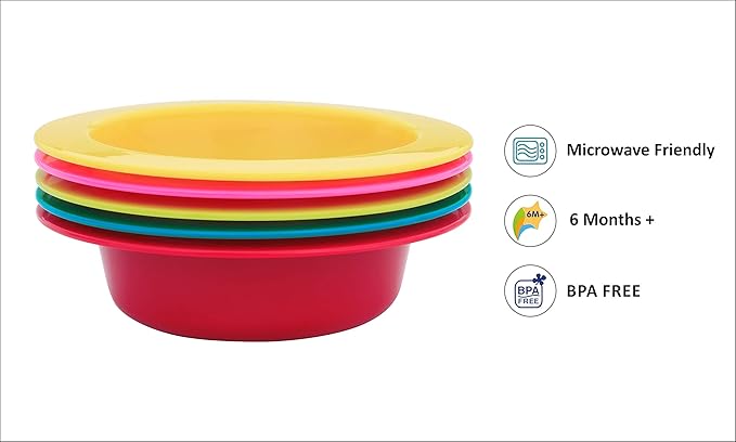 1st Step BPA Free Polypropylene Microwave Friendly Feeding Bowls (Pack of 5)