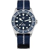 watchdives EXD 40mm Titanium Dive Watch,Japan VH31 Sweep Quartz Movement | Smooth Sweep Seconds, Flat Sapphire Crystal, 200M Water Resistance, Bidirectional Ceramic Bezel, Full Luminous, Nylon Strap
