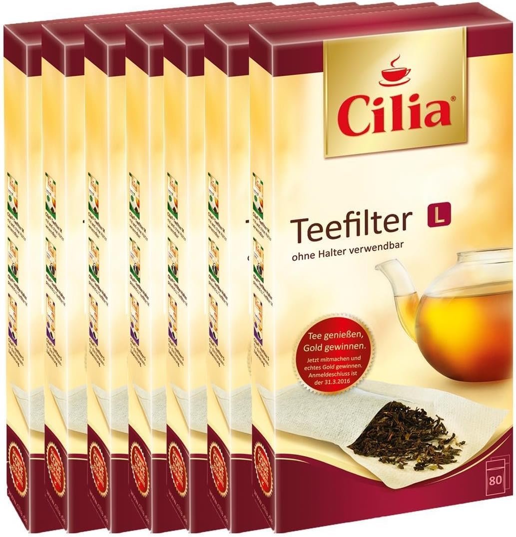 CILIA Teefilter Größe L - 80 Stück, Ungeblecht, Ohne Halter