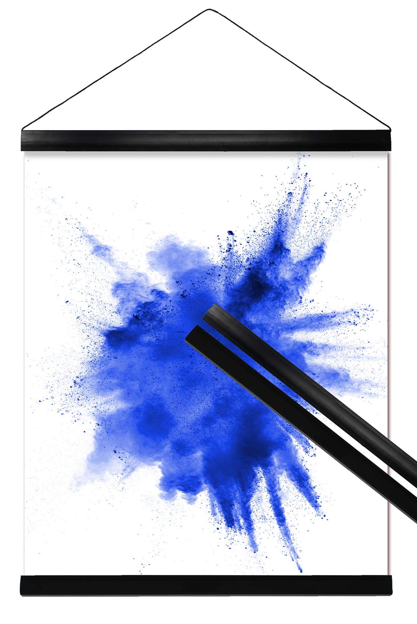 Close Up Spine Rail, Poster Strips, 2 Poster Hangers, Poster Rails, Plastic, Black, 41 cm