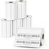 BETCKEY - 4" x 1" (102 mm x 25 mm) Multipurpose Removable Film Label - Durable Waterproof - Compatible with Zebra & Rollo Label Printer [6 Rolls, 8250 Labels]