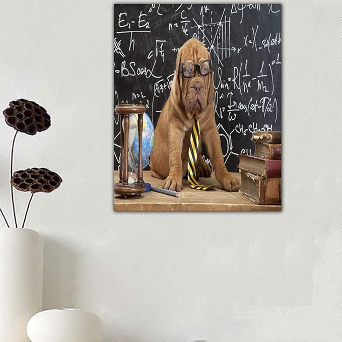 Amazon.com: Dog Canvas Wall Art Paintings, Young Cute Dog in Front of