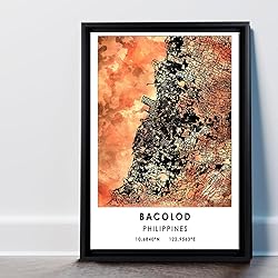 Bacolod Map Poster, Philippines Map Art Poster, Map