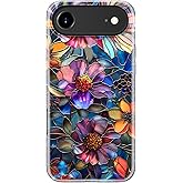 STARVIP for iPhone Air Case, Wireless Charging Compatible,Dual-Layer Protection with Cute Wildflower Design, Soft Silicone + Hard Shell, Chic Phone Cover for iPhone 17 Air - Vibrant Defined Blossoms
