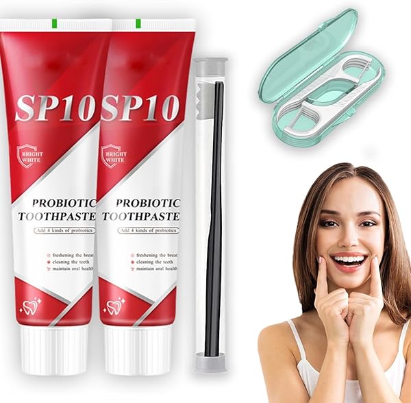 2PC PROBIOTIC SP-10 TOOTHPASTE, SP-10 ULTRA WHITENING TOOTHPASTE, SP-10 PROBIOTIC STAIN REMOVAL TOOTHPASTE, FRESH BREATH,DEEP CLEANING CARE TOOTHPASTE