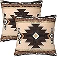 Western Southwest Aztec Pillow Covers 18x18 Set of 2, Native American Brown Throw Pillow Covers Outdoor Decorative Pillow Case for Couch Bed Sofa Cushion Home Decor