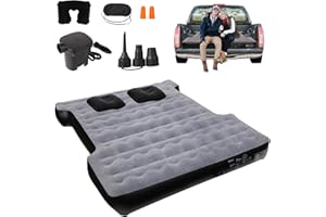 Onirii Inflatable Truck Beds Air Mattress for 5.5-5.8Ft with Air Pump,Thickened Flocking Full Size Pickup Short Camping Inflatable Blow Up Mattress with 2 Pillows,Outdoor Camping Car Travel