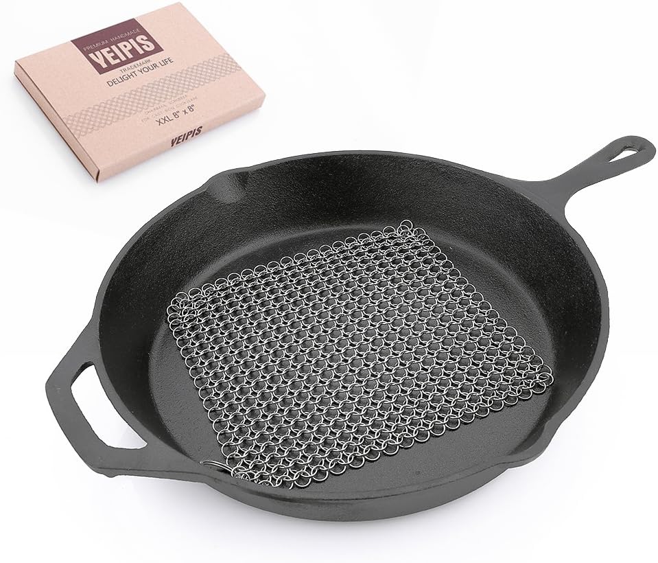 Yeipis XXL 8x8 Inch 316L Cast Iron Cleaner - Suitable for Various Wares