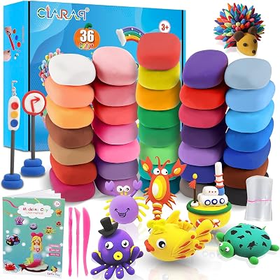 CiaraQ Air Dry Clay 36 Colors Ultra Light No-Toxic Modeling Clay Kit