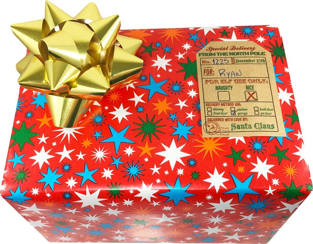 Natural Kraft from Santa Claus Stickers, 2” x 3” Inch Christmas Gift Tags 100 Total Labels : Office Products
