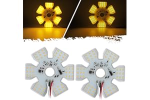 Partsam 2Pcs Ultra-Thin Hex Style Dual Function Interior 54 diode LED Air Breather Light 4.8" Decorative Air Cleaner Lamp for