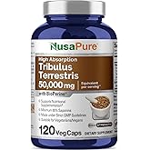 NusaPure Tribulus Terrestris 50:1 Extract, 1000 mg Equivalent to 50,000mg| 120 Veggie Caps | 95% Steroidal Saponins | Non-GMO, Bioperine & Vegan