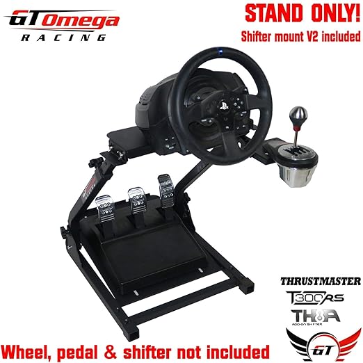 GT Omega Lenkradständer PRO für Thrustmaster T500 RS Force-Rückkopplungs-Gaming-Rad & TH8A Shifter Mount V2 - PS4 Xbox Fanate