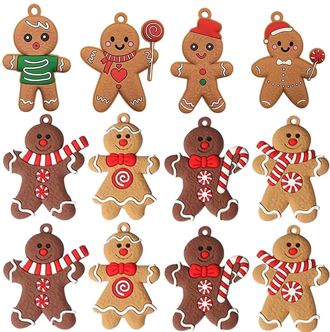 HERZWILD Christmas Gingerbread Ornaments Ginger Man Christmas Tree Hanging Ornaments Decorations (12-jiangbingrenbaby)