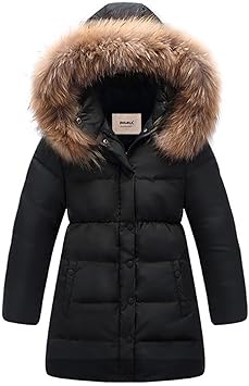 Zoerea Kinder Junge Mädchen Daunenjacken Wasserabweisend Daunenmantel Fashion Lang Kälteschutz Warm Verdickte Winterjacke mit