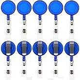 JANYUN 30 Pcs Blue Retractable Badge Reels Badge Holders Reels Clip for ID Badge Holders