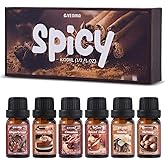 Spice Fragrance Oils Set, AVEOIRA Fall Essential Oil Set for Diffuser, Candle, Soap Making, Nutmeg, Pumpkin Spice, Vanilla, Cinnamon, Spiced Cider, Gingerbread, Scented Oils, 6x10ml