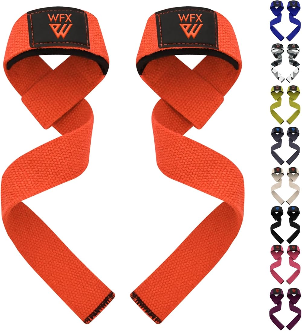 WFX Weight Lifting Straps Padded Neoprene Wrist Support Orange