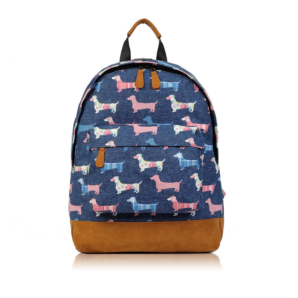 dachshund print backpack