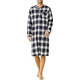 Latuza Men's Cotton Flannel Nightshirt Sleep Shirt