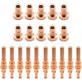 TIANLYLIN 10 Pcs 9-8210 &amp; 10 Pcs 9-8215 Fit Thermal Dynamics SL60/SL100 | 9-8210 Plasma Nozzle Tip 60A &amp; 9-8215 Plasma Electrode, Plasma Cutting Torch Consumables