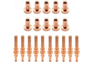 TIANLYLIN 10Pcs 9-8210 Plasma Nozzle 10Pcs 9-8215 Plasma Electrode Fit for Thermal Dynamics SL60/SL100 Cutting Torch Consumables